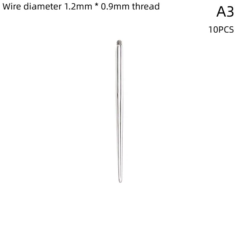 10Pcs Stainless Steel Piercing Jewelry Guide Needle Internal Thread Insertion Needle Auxiliary Body Piercing Tool Jewelry Tool