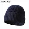 Rabbit Velvet Core-spun Yarn Knitted Hat Winter Couple Men's and Women's Thickened Wool Hat Two-color Double-flanged Casual Pullover Cold Hat