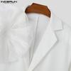 INCERUN Men Ruffled Net Patchwork Long Sleeve Blazer Casual Party Coats