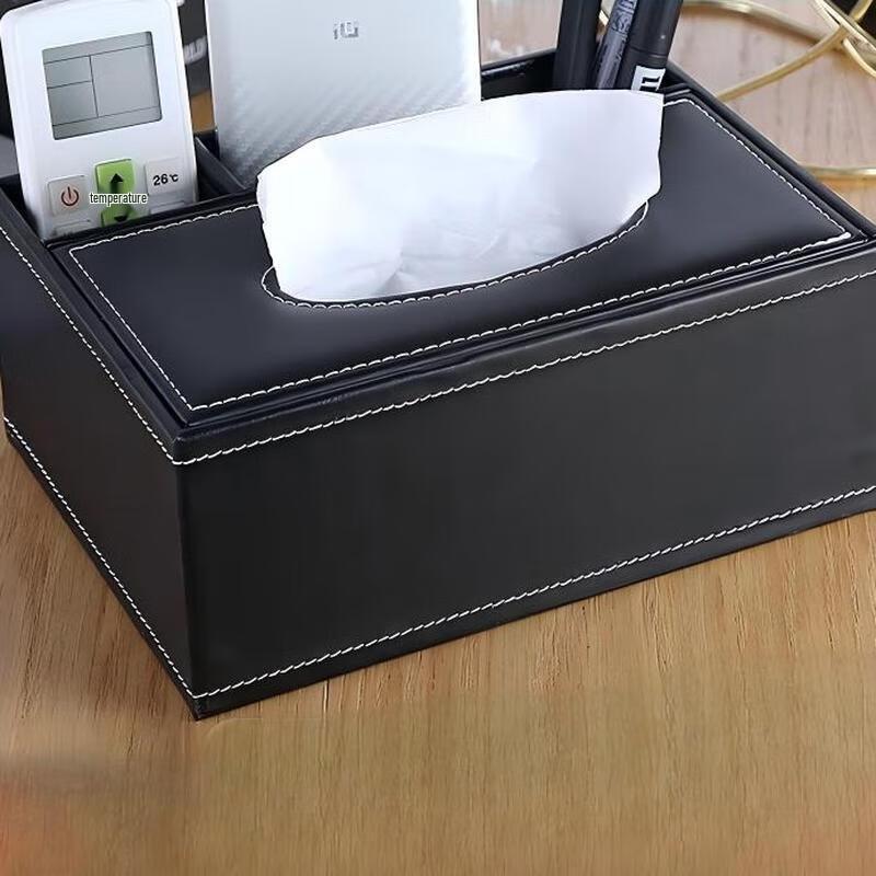SEE KEAN Multifunktionale Kunstleder-Taschentuchbox & Fernbedienungs-Organizer