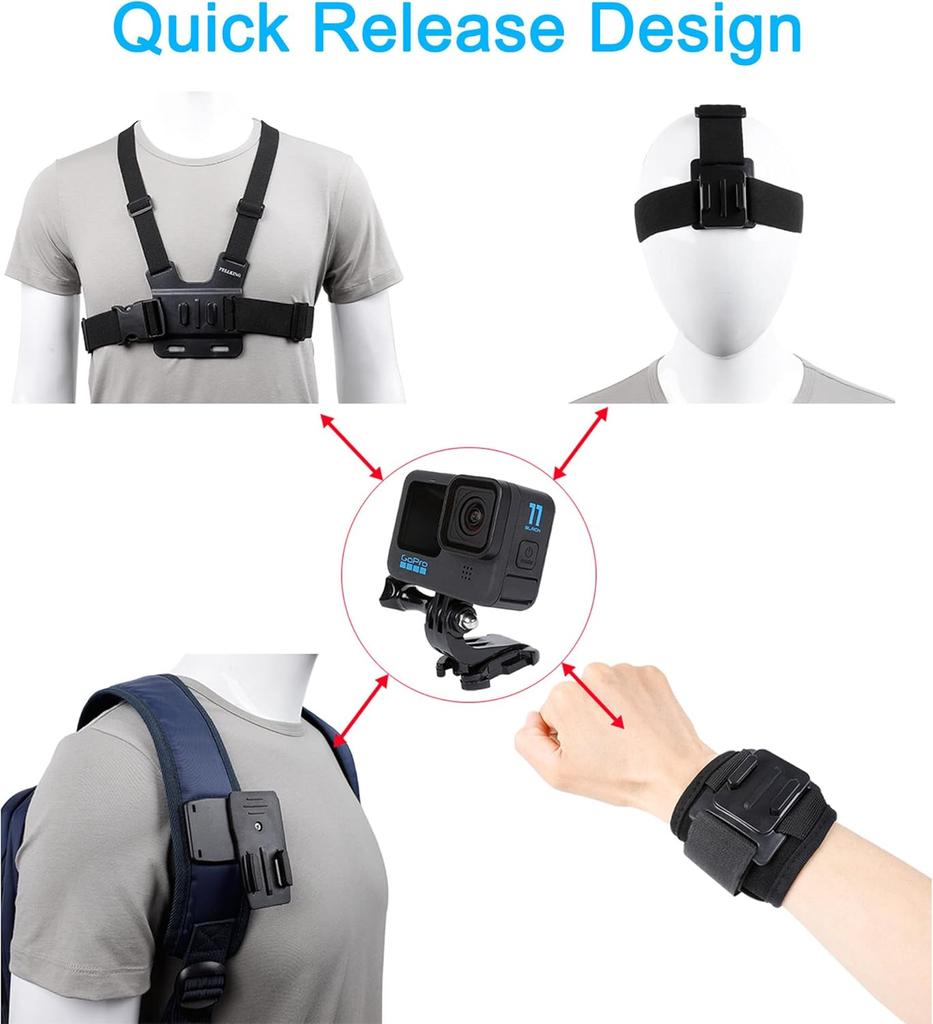Chest Strap Mount Belt for Gopro Hero 12 11 9 8 7 6 5+ 4 Xiaomi Yi 4K Action Camera Chest Harness for Insta360 Sport Accessories