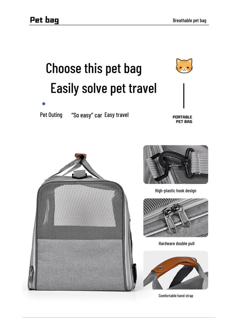 Portable Foldable Cat Backpack: Breathable, Handheld & Shoulder Design with Large Capacity