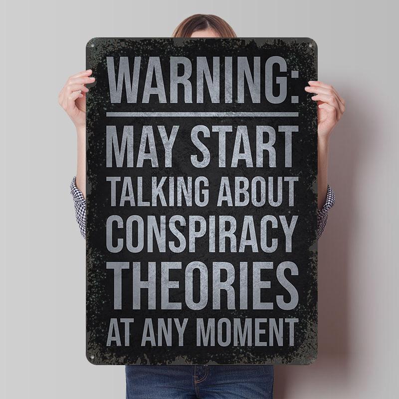 

Warning May Start Talking Tin Plaque Poster Customized Wall Art Retro Vintage Metal Signs for Man Cave Home Decor Living Room 7.9x11.8In(20x30cm)