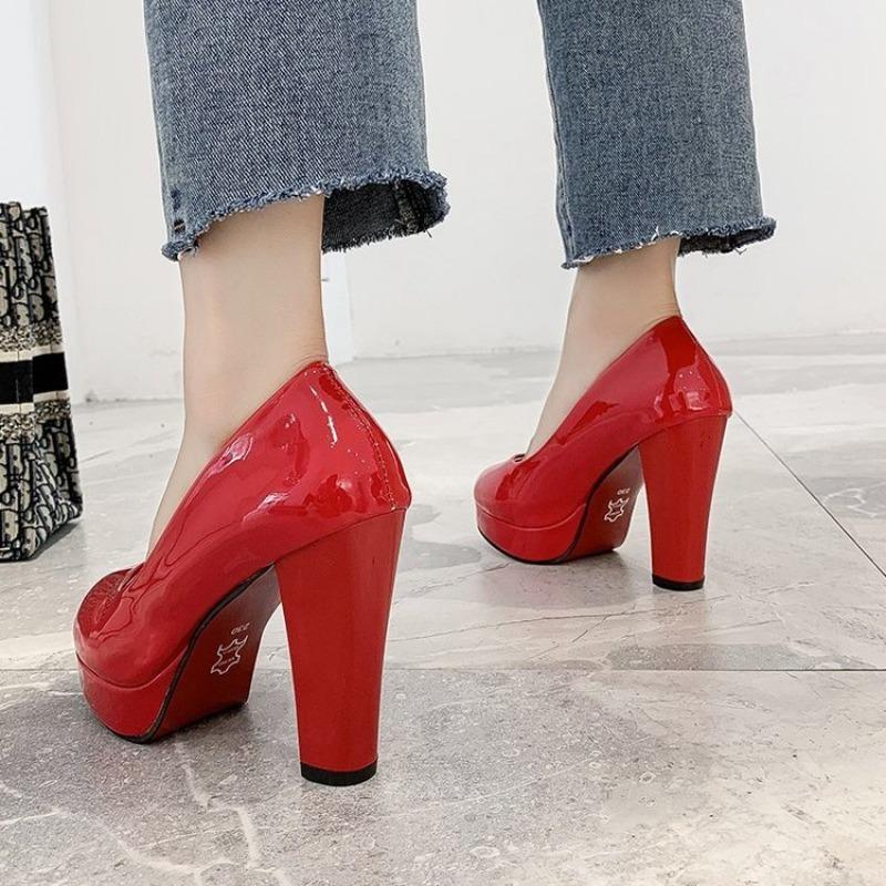 Scarpe Donna Base Décolleté con Tacco Chunky Tacco Quadrato Punta Tonda Scarpe da Matrimonio Scarpe da Festa e Danza Scarpe Eleganti da Donna Plateau 2026