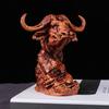 Animal Head Statue Resin Lion Figurine Rhinoceros Statue Retro Style Lion Buffalo Sculpture for Office Bedroom Living Room Decor