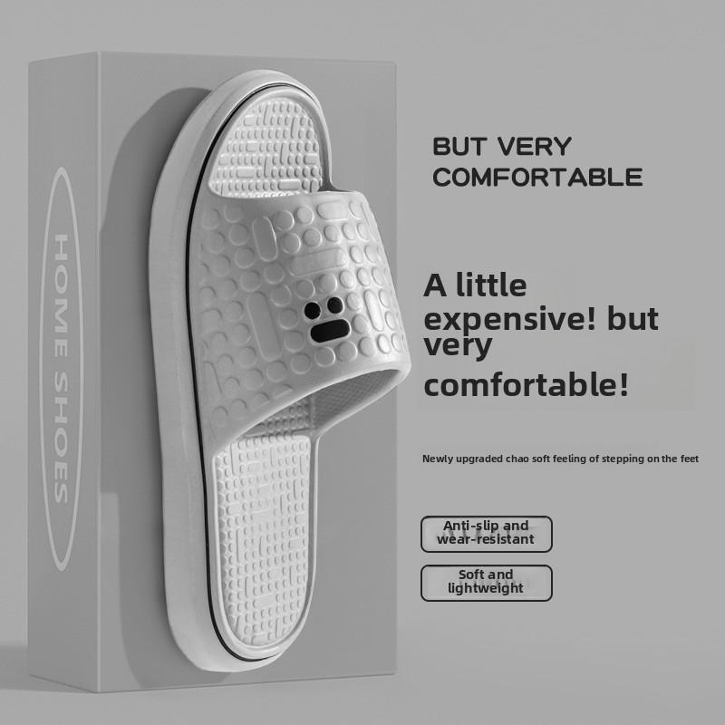 EVA Poop Feeling Slippers for Summer Home, Indoor Bathroom, Anti Slip Thick Bottom Couple Slippers