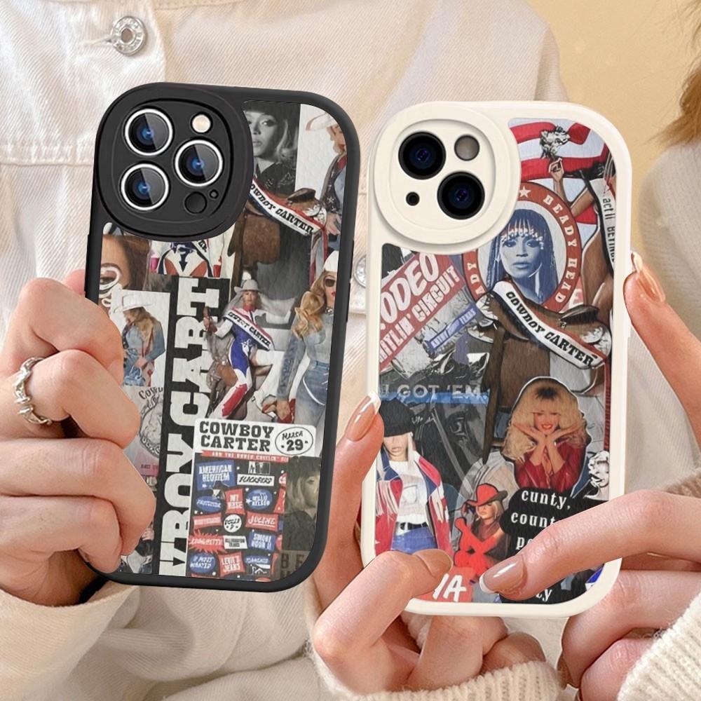 Singer b-Beyonce c-Cowboy Phone Case Hard Leather For iPhone 16 15 14 13 12 Mini 11 14 Pro Max Xs X Xr 7 8 Plus Fundas