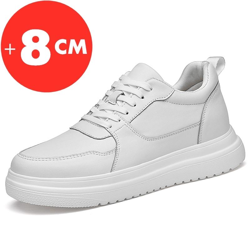 Fashion Big Size Lift Men Sneakers Elevator Shoes Heightening Height Increase Insole 7-8CM High Heels Shoes Genuine Leather Sport Shoes