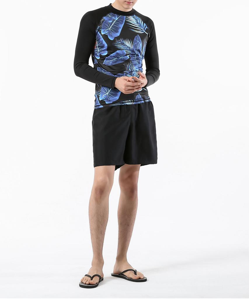 Dangun Mix Palm Tree Print Long Sleeve Rash Guard