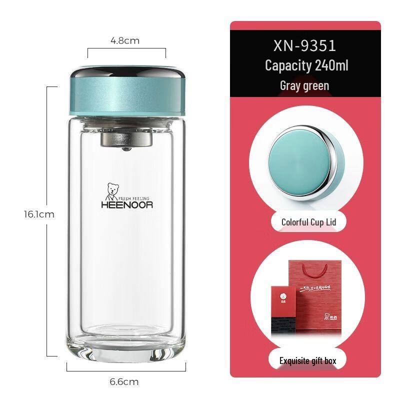 Xinuo Double-Wall Glass Tea Tumbler