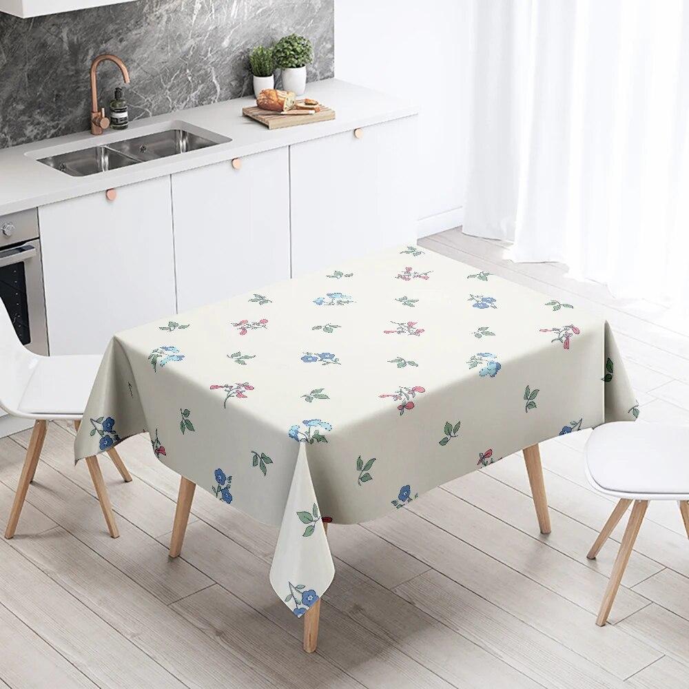 Kat Floral Tablecloth Home Decoration Anti-fouling Waterproof Dining Table  Rectangular Kitchen Fireplace Countertop