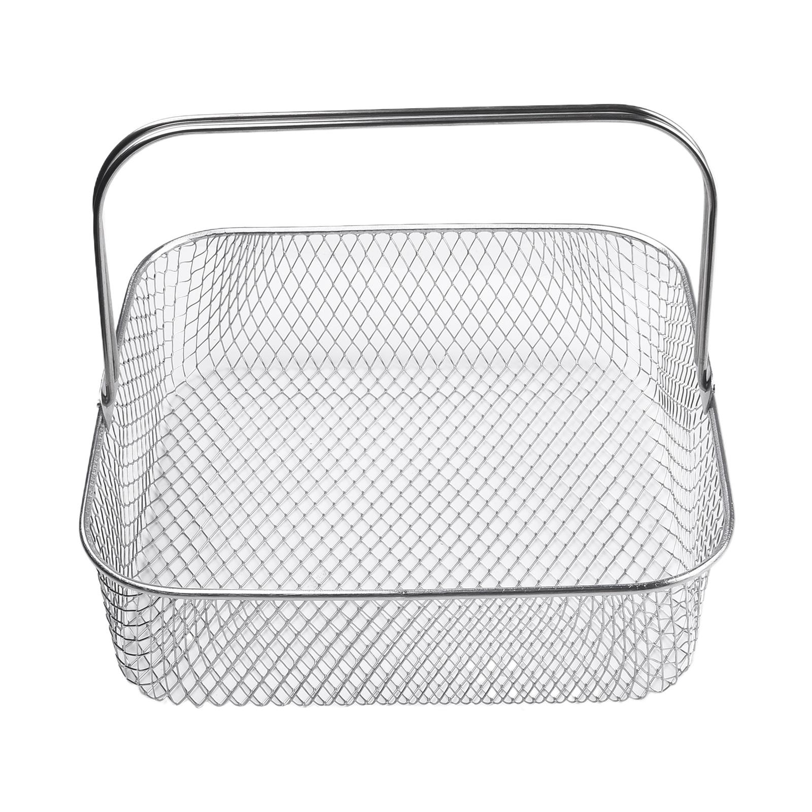 

1 Pcs Square Stainless Steel Air Fryer Basket For 5.8QT 6QT Air Fryer Accessories Food Frying Basket For Baking Cooking Tool