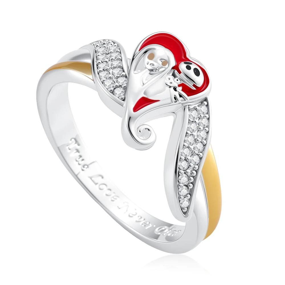Boże Narodzenie Srebro 925 Korona Serce Kwiat Skrzydło Cyrkon Błyszczące Pierścionki Dla Kobiet Biżuteria Fine Jewelry ślub Rocznica Prezenty