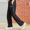 Li-Ning Side Stripe Casual Solid Knit Sports Long Pants Men Bottoms Black AKLS997-1