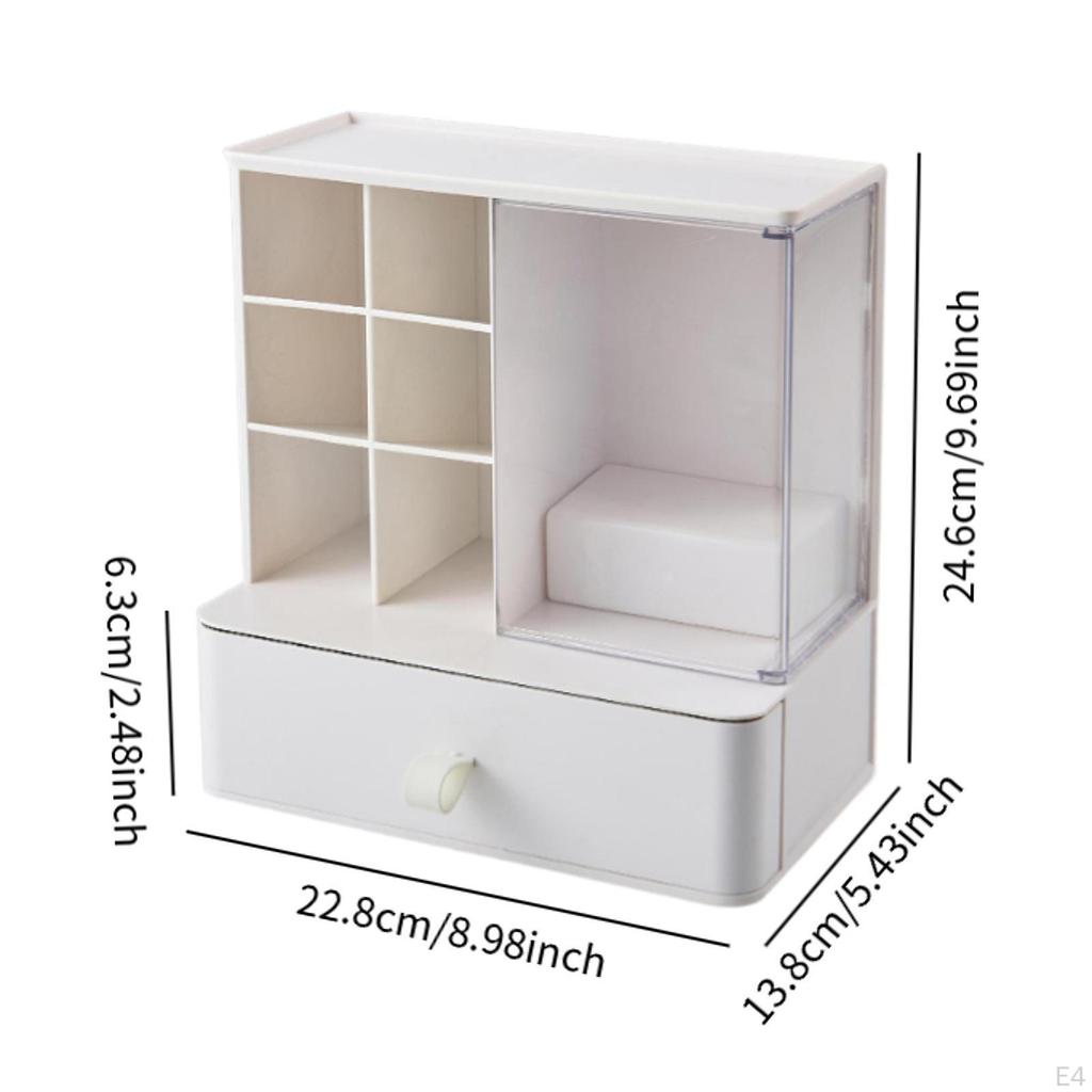 Desk Organzier Desktop Organization with Drawer Home Business Card Cosmetic Makeup Vanity Box