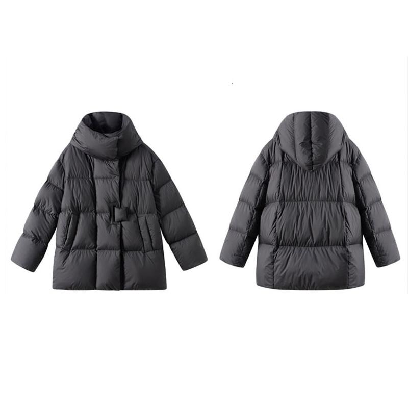 Daunenjacke mit Kapuze für Damen, Winter, mittellang, neue Mode, weiße Entendaunen, Übergröße