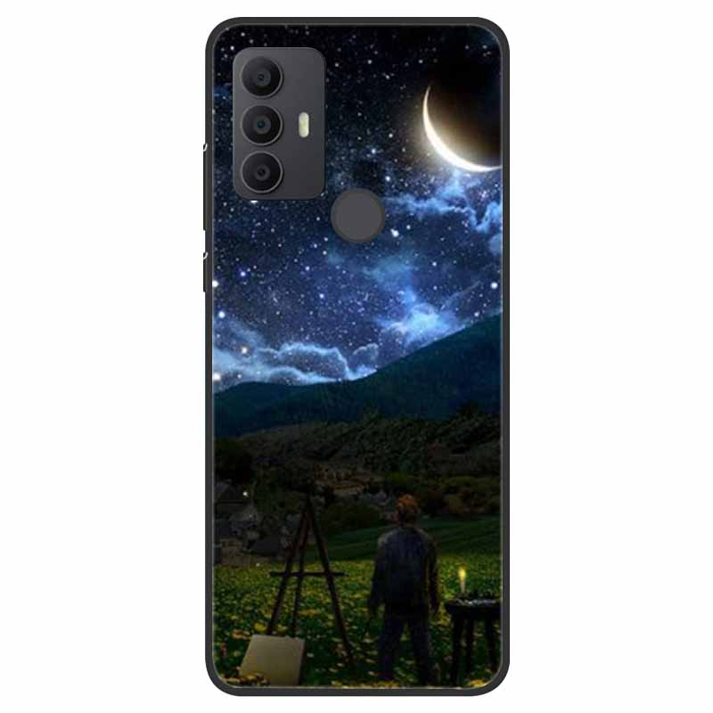 For TCL 30 SE Case Silicone Starry Space TPU Soft Back Cases For TCL 305 Cover Marble Painted for TCL 30SE TCL305 Fashion Bags