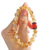8Mm Autumn And Winter Maillard Natural Citrine Chalcedony Bracelet Bracelet.