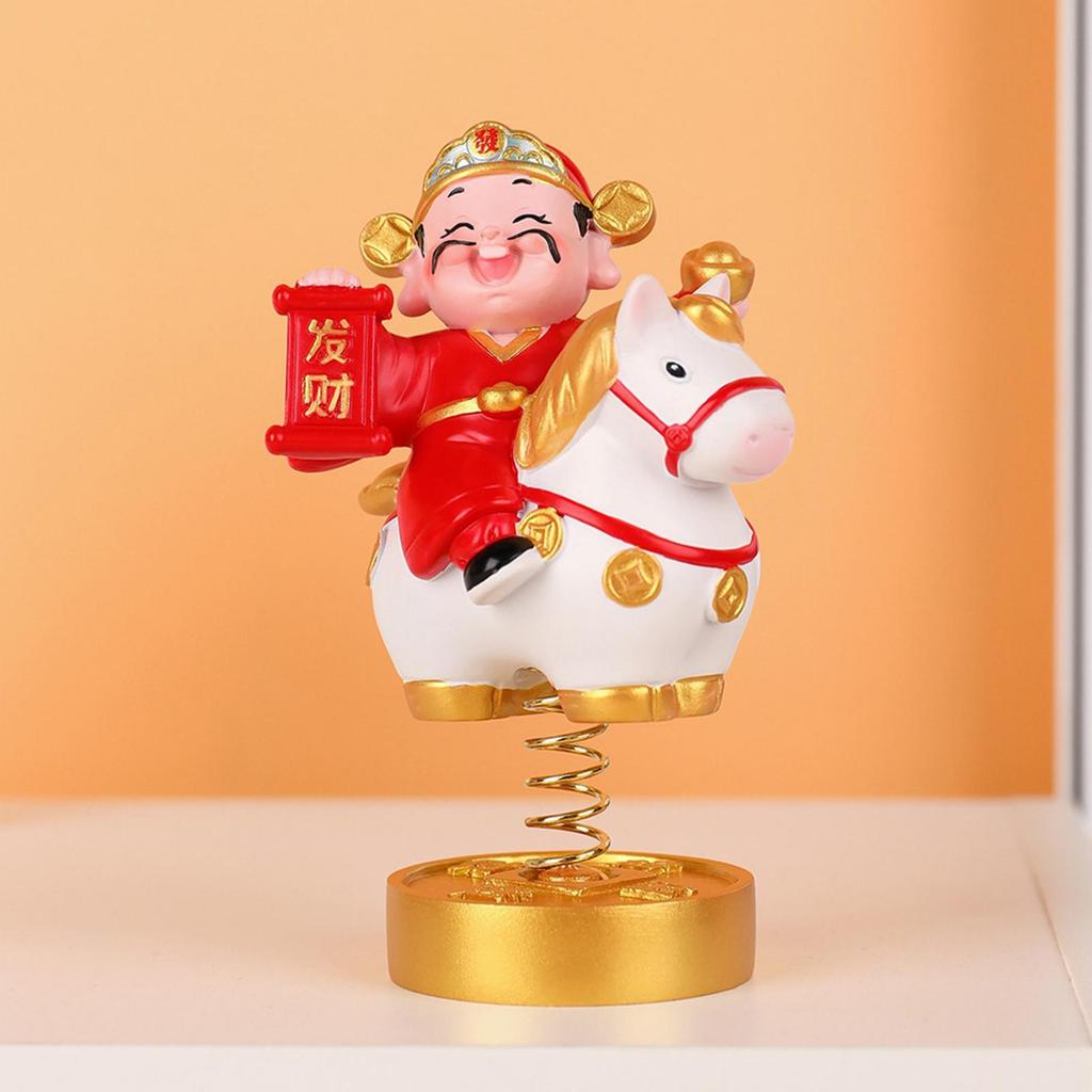 Shaking God of Wealth Decor Decorative Lightweight Spring Festival Decor Creative Chinese New Year Ornament for Shelf Bedroom