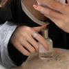 Korean ins geometric round multi-layer plain silver ring cold wind simple index finger ring female