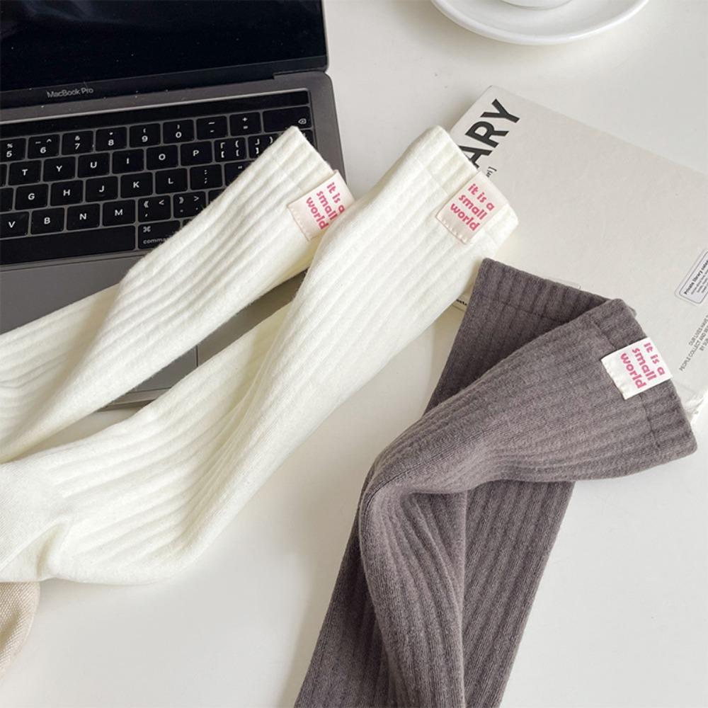 Pure Cotton Knee-high Socks Solid Color Lower Leg Socks New Long Tight Socks  Fall Winter