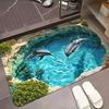 Dolphin Print Rug – Waterproof, Anti-Slip & Quick-Dry Machine Washable Mat for Living Room or Bathroom