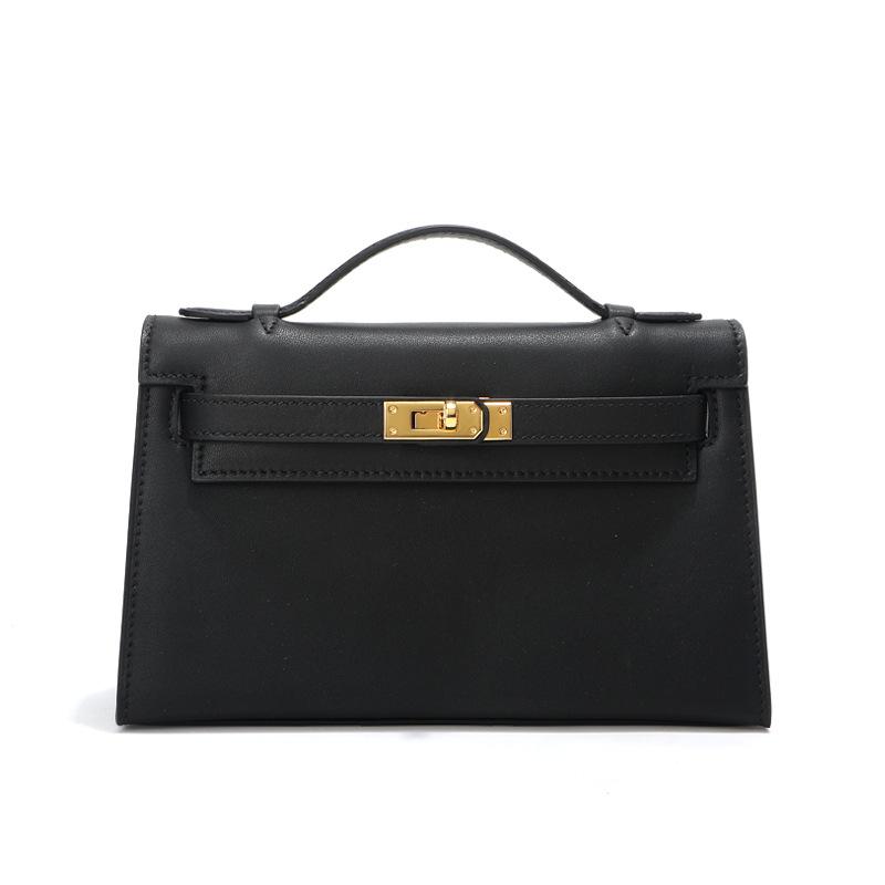 Swift erste Schicht Rindsleder Generation Kelly Umhängetasche, leichte Luxus Retro Umhängetasche, Echtleder Handtasche Tasche.