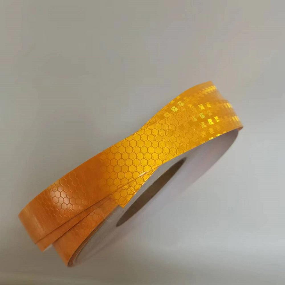 2.5cm*50m Bike Wheels Reflective Stickers Cycling Reflectors Strip Adhesive Tape Orange-yellow Decal For MTB Bicycle Helmet Car