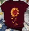 Sunflower Horse Print T Shirt Women Short Sleeve O Neck Loose Tshirt Summer Women Tee Shirt Tops Camisetas Mujer
