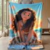 Moana Cartoon Cozy Flannel Blanket, Comfortable Warm Throw Blanket for Bedroom Sofa Home Use