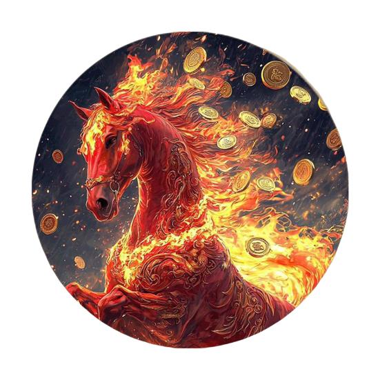 2026 Year of The Horse Fridge Magnet Acrylic Auspicious Horse Refrigerator Magnet Chinese New Year Festival Home Kitchen Door Locker Decoration