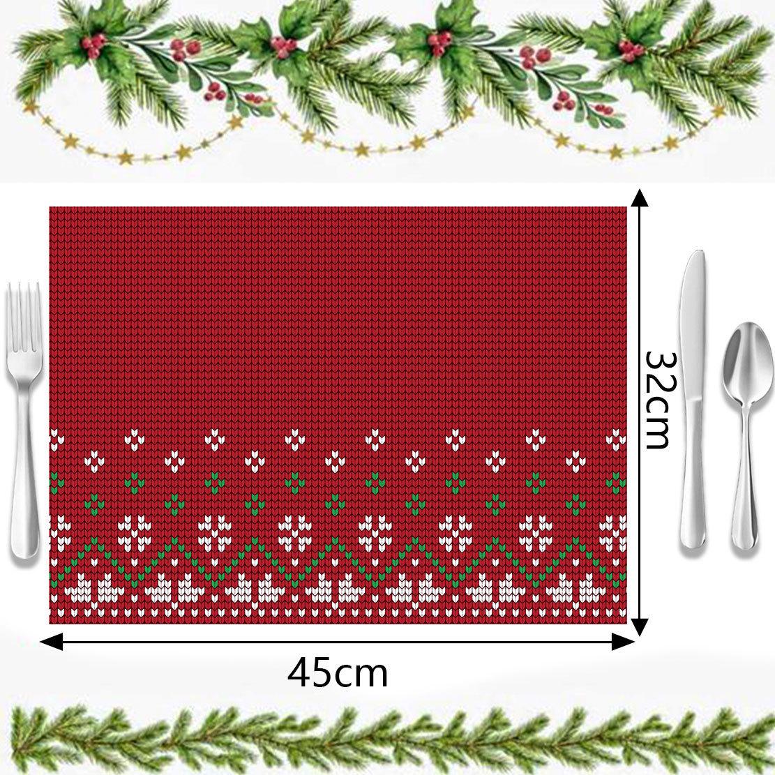 Autumn & Winter Imitation Linen Placemats: Heat-Resistant, Festive Decor for Christmas Parties 32*45 cm