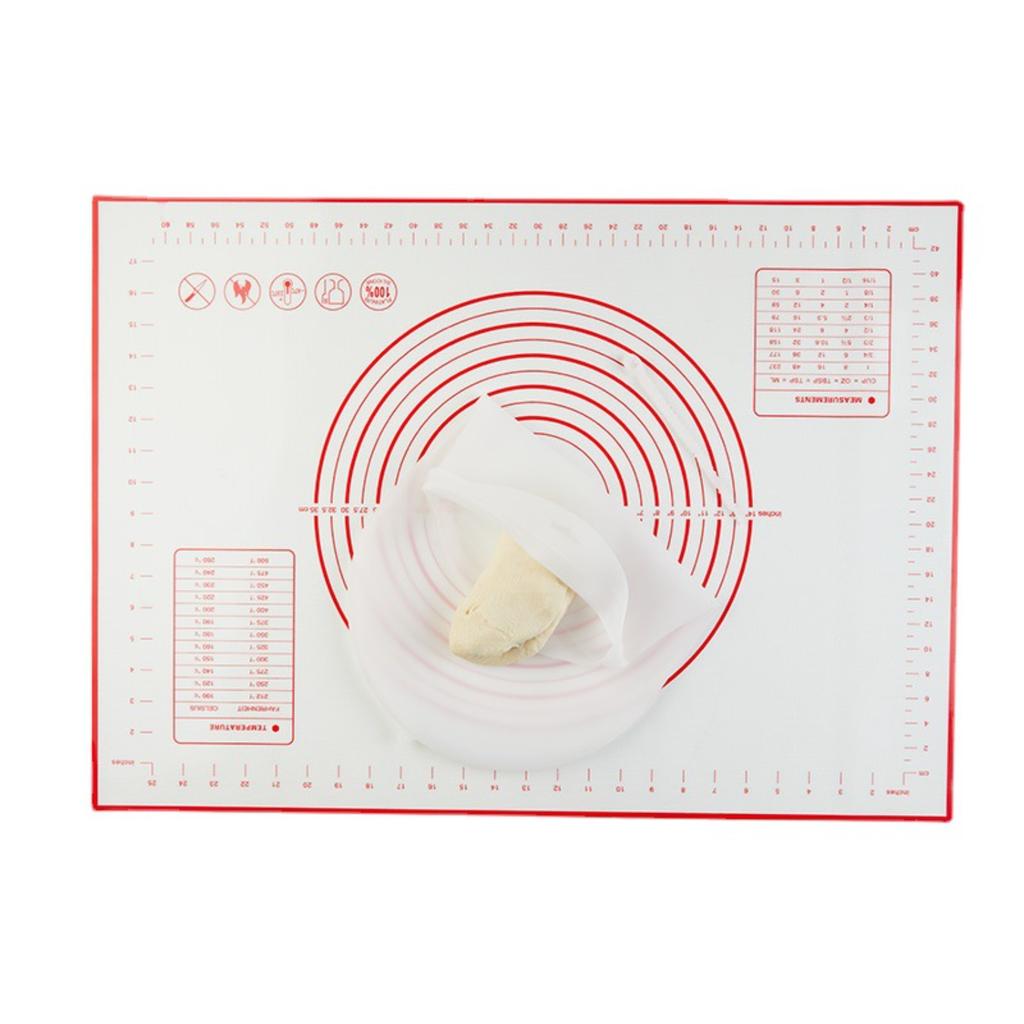 Large Silicone Dough Kneading Mat Rolling Pin Baking Mat Non Slip Heat Insulation for Kitchen