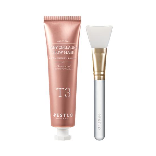 Peslow T3 Baby Collagen Glow Mask 50ml Promotion (+ Jelly Brush)