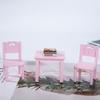 Casa de Bonecas de Madeira Mini Conjunto de Móveis Com Branco Rosa Azul Decoração de Quarto Infantil Para Crianças