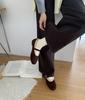 High-end quality 2025 autumn and winter new round head with Mary Jane shoes versatile flat-bottomed plush warm fluffy shoes