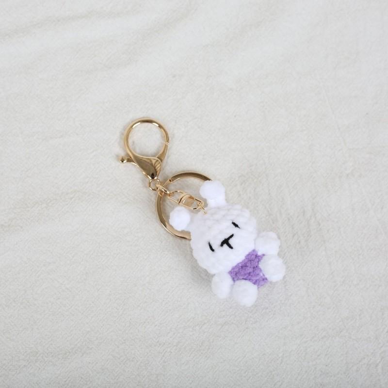 Mini Animal Doll Series Crochet Keychain Knitted Small Rabbit Doll Keyrings Mini Puppy Cute Keychain Custom Accessory