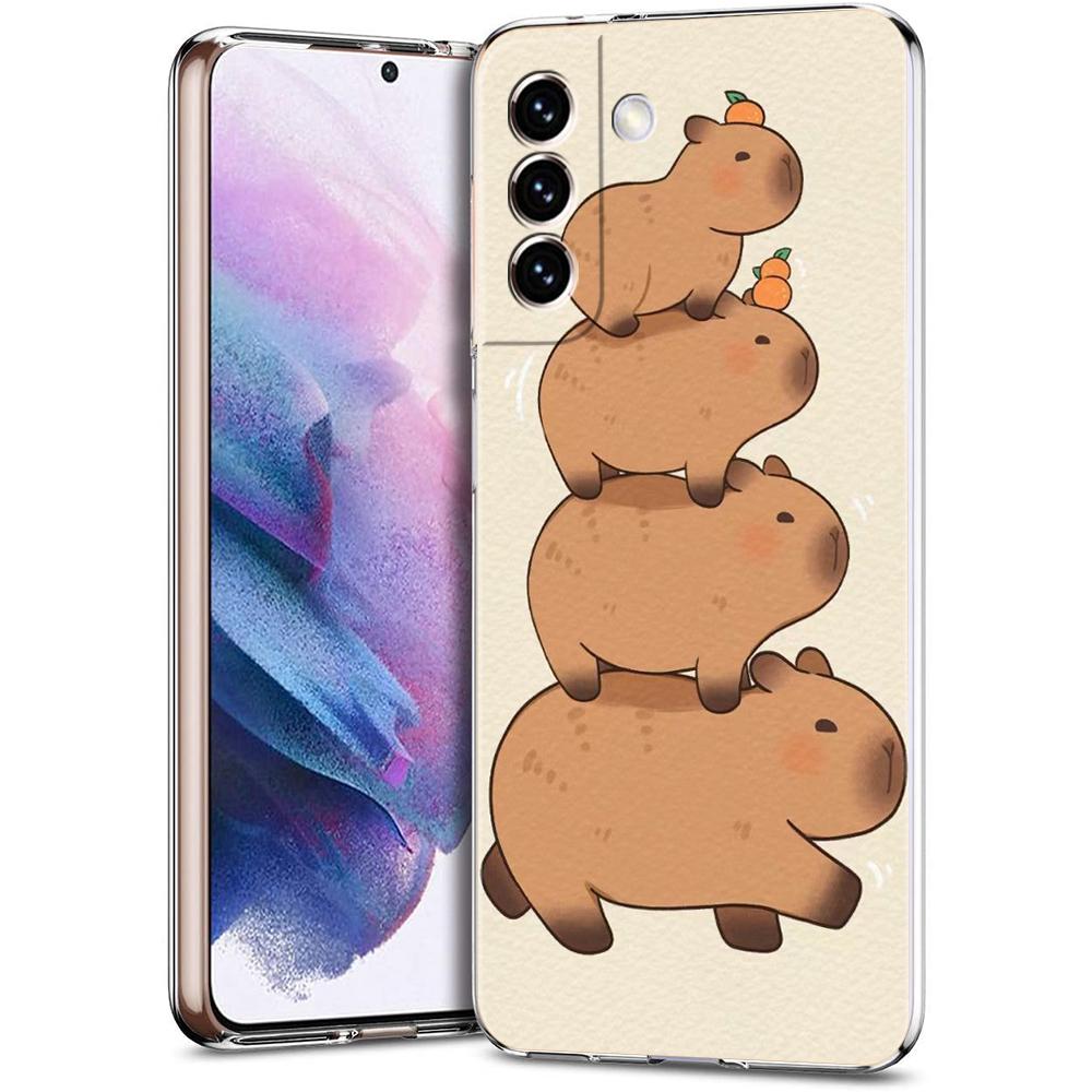 

Funny Cartoon Capybara Phone Case For Samsung Galaxy S25 S23 S24 S22 Ultra Plus Transparent Cover For Galaxy S24+ S23+ S25+ S22+ Galaxy S22