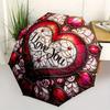Stained Heart: Love You DesignUmbrella, Portable 3-Fold Compact Umbrella for Men & Women Gift
