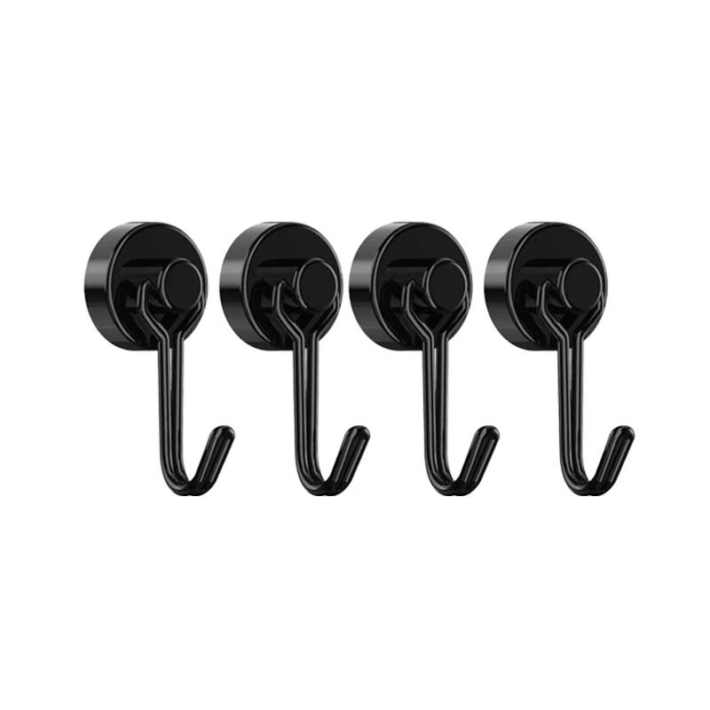 2/4/8PCS Magnetic Hooks Heavy Duty Magnets Hook 30LB Strong Neodymium Magnet With Swivel Hooks For Home Kitchen Refrigerator