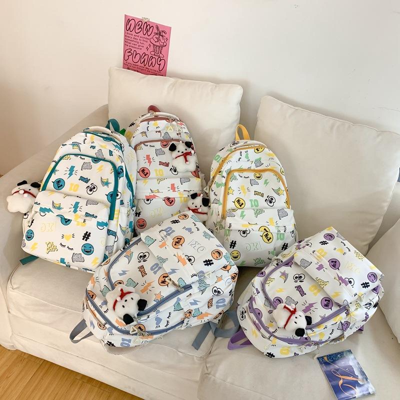 College style small fresh soft sister large capacity student schoolbag spring new printed backpack