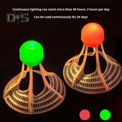 2 Pcs Badminton Shuttlecocks Baseball Practice Windproof Lighting Birdies 360-Degree Lighting Badminton Balls for Sports Activities Fitness