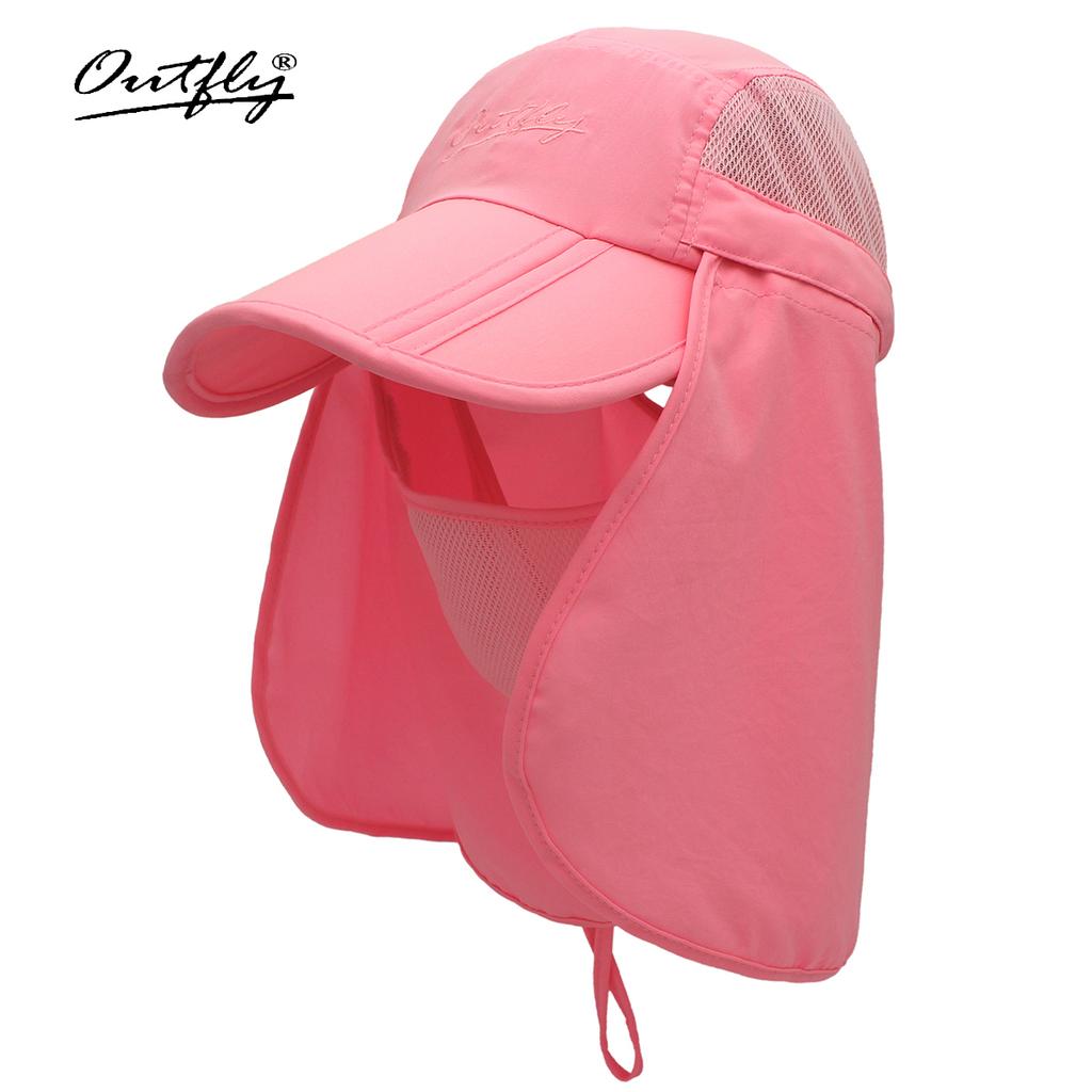 Outfly Summer Cap UV Protection Shawl Hat Outdoor Activity Travel Sun Cap Removable Sunscreen Mask Quick Dry Mountaineering Hat