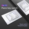 118 Type Piano Key White Tempered Glass Fashionable Switch Socket American British European Standard Universal Socket