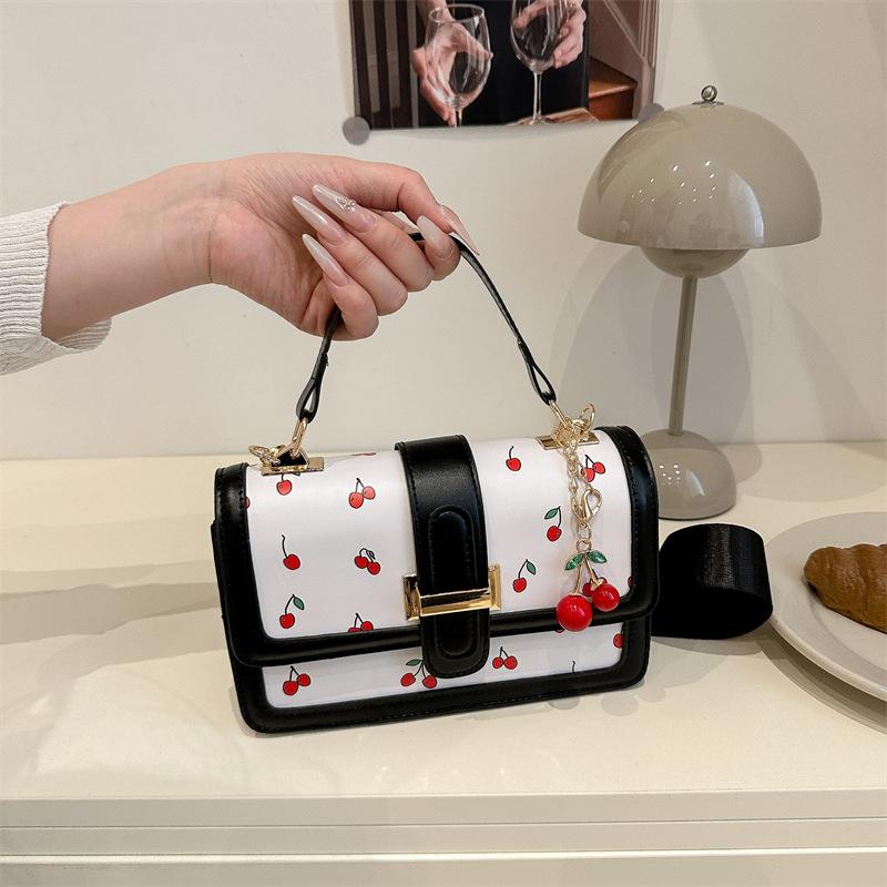 

Текстурная сумка-кроссбоди в горошек, модная, повседневная, с индивидуальностью, маленькая квадратная сумка, женская, летняя новинка, в зарубежном стиле, для通勤, с темпераментом, универсальная сумка-мессенджер no pendant чёрный