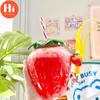 Hi 500Ml Summer Cute Strawberry Straw Water Bottle Milk Coffee Straw Cup For Home