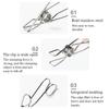 Hanging Pin Stainless Steel Clothes Pegs Drying Laundry Clips Multi-purpose Clothespins for Kitchen Bathroom Living Room