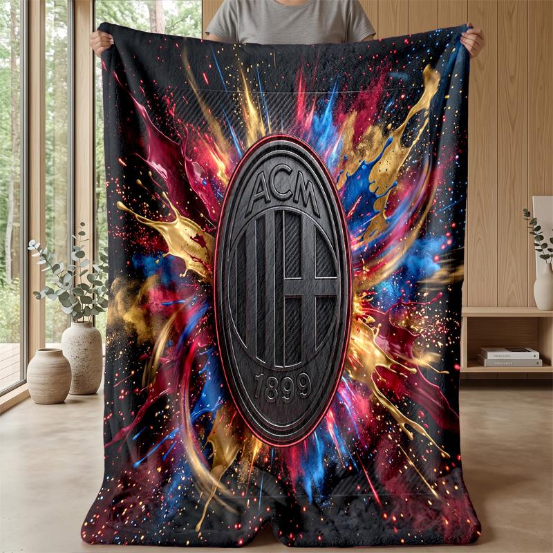 AC Milan Theme blanket Soft Flannel Blanket Plush Throw Blanket Cozy Sofa Bed Blanket for Home Decor