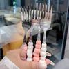 Pearl Handle Fork For Dessert Household Steak Stainless Steel Fork Salad Fork Dessert Pasta Fork Kitchen Accessories Gadgets