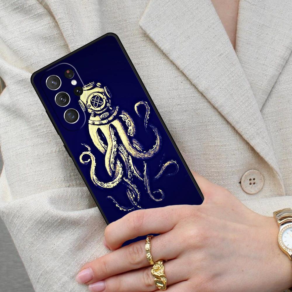 Marine Life Ocean Octopus SOFT Cell Phone Case for Samsung Galaxy S26 Ultra S25 S24 S23 S22 S21 S20 Note10 Cover